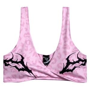 Civil Regime Baby Pink Cheetah Twist Bra Top Small